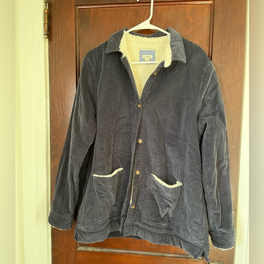 LL BEAN CORDUROY SHERPA BUTTON DOWN